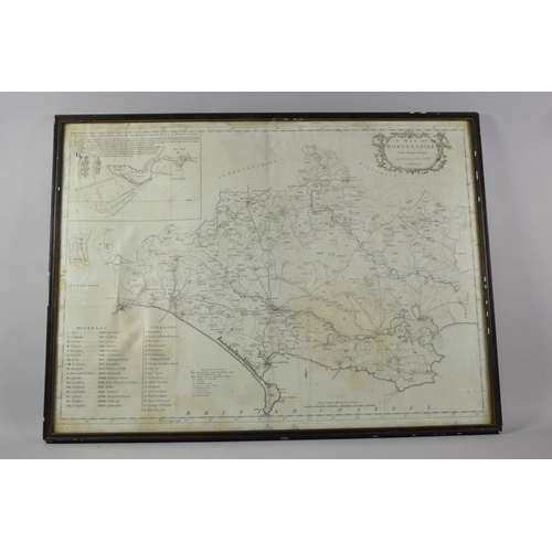 147 - An 18th Century Framed Map of Dorsetshire based on Actual Surveys and Records of the Country by J Ba... 