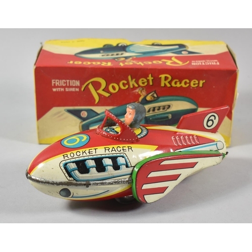 165 - A 1960's Chinese Rocket Racer, Friction Movement with Siren, Original Cardboard Box, 20cm wide