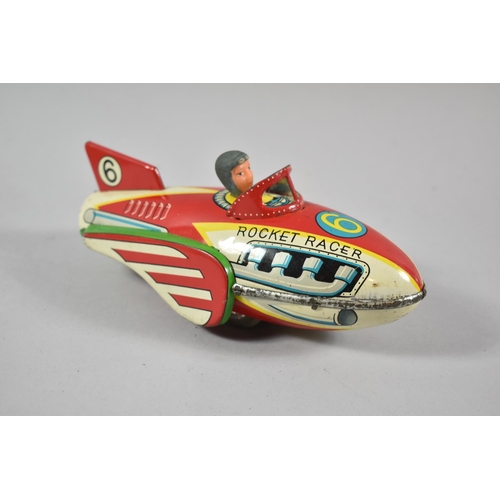 165 - A 1960's Chinese Rocket Racer, Friction Movement with Siren, Original Cardboard Box, 20cm wide