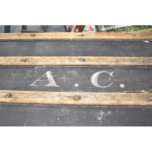 396 - A Late 19th Century Travelling Trunk, Monogrammed, 84cm Wide