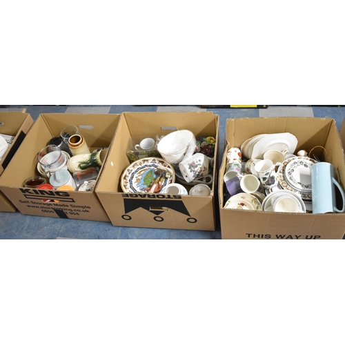 408 - Three Boxes of Mixed Ceramics to Include Plates, Mugs, Ornaments, Jugs, Cheese Dish etc