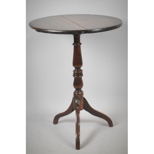 480 - A 19th Century Oak Circular Topped Tripod Wine Table, In Need of Some Restoration, 53.5cm Diameter