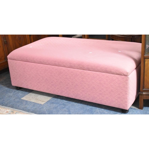 483 - A Mid 20th Century Upholstered Footstool Ottoman with Hinged Lid, 140cm x 78cm