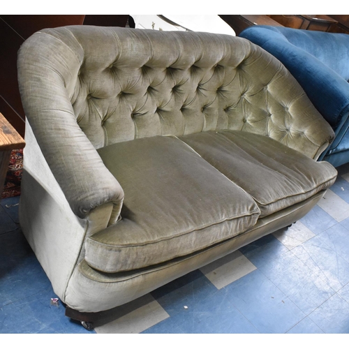 501 - A Mid 20th Century Buttoned Upholstered Two Seater Settee