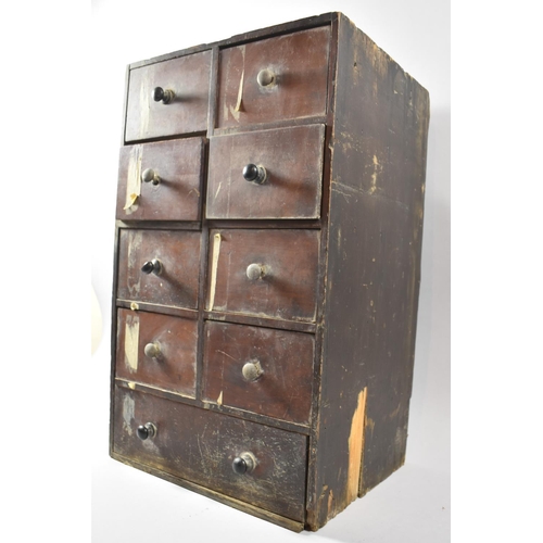 76 - A Late 19th/Early 20th Century Mahogany Tool Chest of Eight Short and One Long Base Drawers, In Need... 