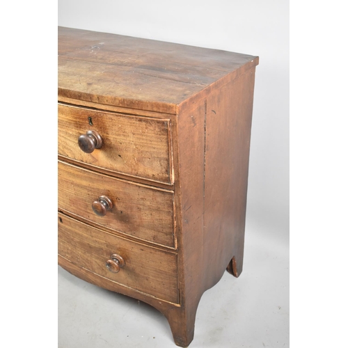 78 - A Late Victorian Bow Fronted Mahogany Bedroom Chest of Two Short and Two Long Drawers on Bracket Fee... 