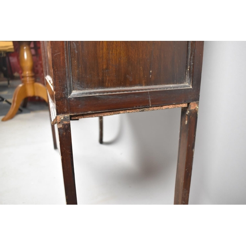 89 - An Edwardian Mahogany Display Cabinet with Painted Ribbon and Swag Decoration, 90cm wide and 168cm H... 