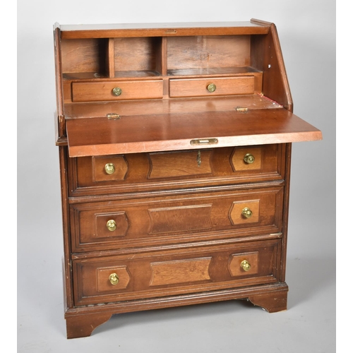 111 - A Modern Three Drawer Bureau with Panelled Fall Front to Fitted Interior, 66cm Wide