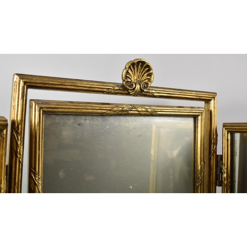 129 - A Mid 20th Century Gilt Framed Dressing Table Mirror, 56.5cm high