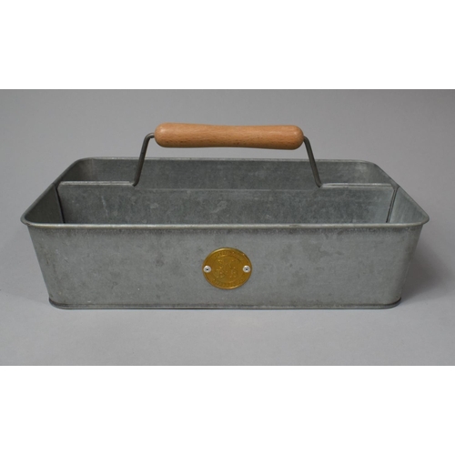 142 - A Modern Galvanized Two Division Cutlery Tray, 33.5cm wide