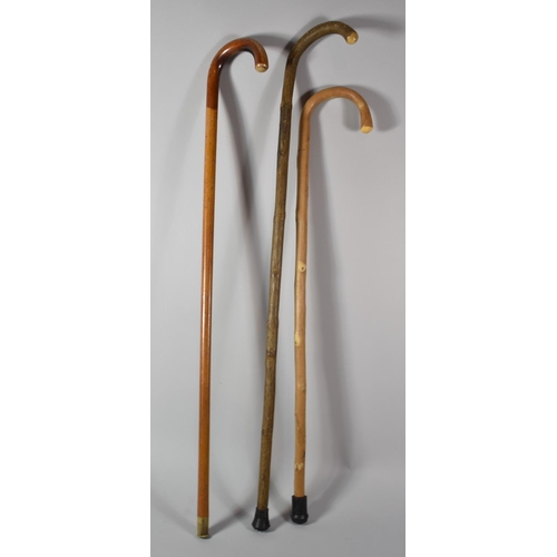 162 - Three Wooden Walking Sticks