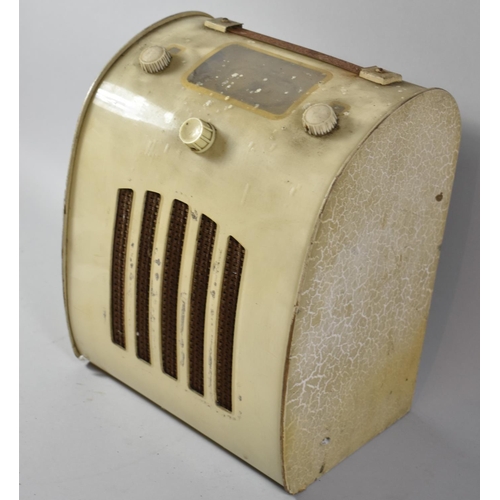 165 - A Vintage Metal Cased Radio, 25cm Wide and 33cm High