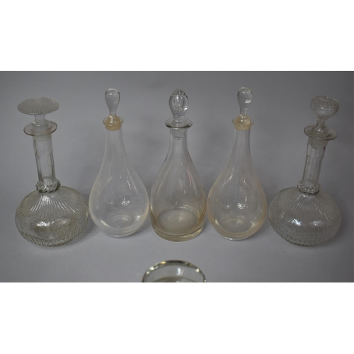 171 - A Collection of Seven Various Decanters to Include Ships, Scrooge, Globe and Stalk etc