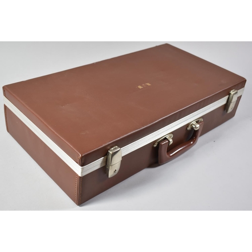 173 - A Modern Monogrammed Case HJW Containing Collection of Masonic Ephemera to Include Apron, Sash, Jewe... 