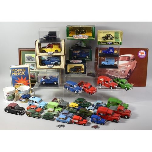 186 - A Collection of Various Diecast Models of Morris Minor Vehicles Together with Other Related Ephemera... 