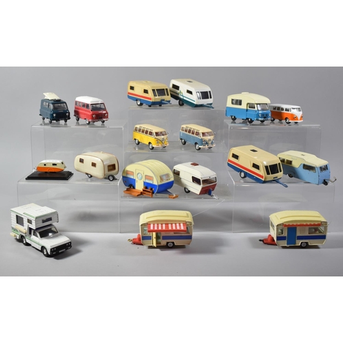 191 - A Collection of Various Diecast Models of Camper Vans, Caravans etc