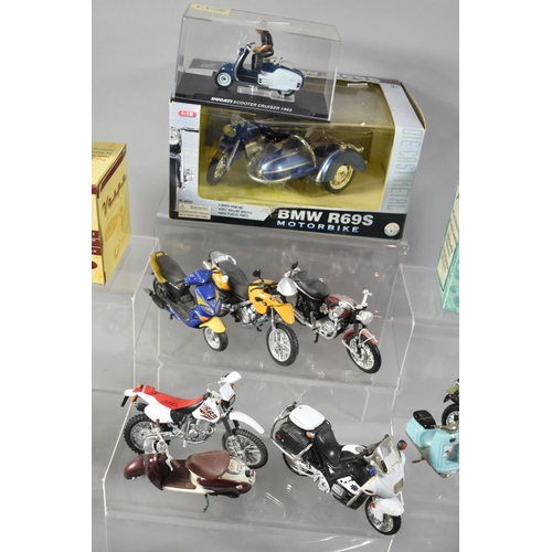 192 - A Collection of 22 Various Diecast Models of Motorcycles, 4 Boxed