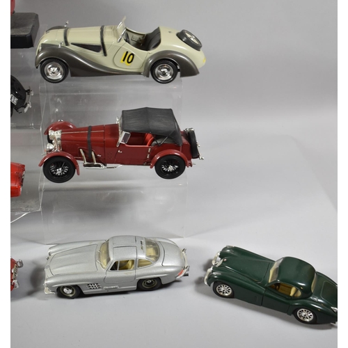 194 - A Collection of 13 Die Cast Models of Vintage Cars, Sports Cars and a Royal Mail Van