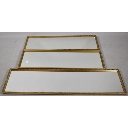 217 - Three Gilt Framed Dressing Mirrors, Tallest 117cm x 33.5cm