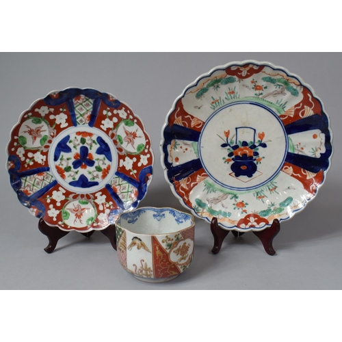 231 - Three Pieces of Early/Mid 20th Century Japanese Imari to Include Two Scalloped Edged Plates and a Sh... 