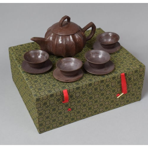 233 - A Mid/Late 20th Century Oriental Boxed Hard Stone Teaset to Comprise Teapot, Four Tea Bowls and Four... 