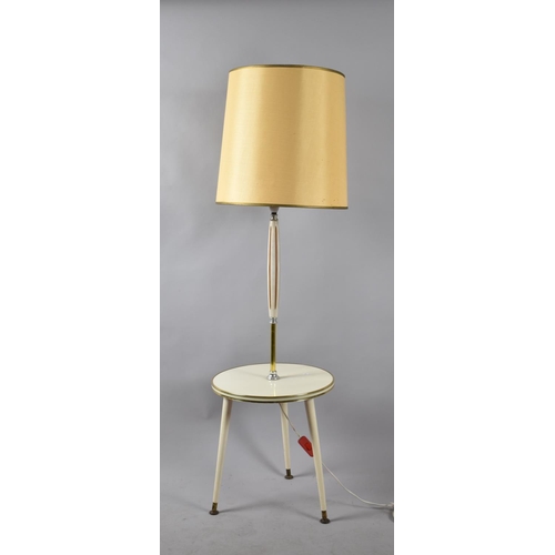 537 - A Mid 20th Century Circular Tripod Table/Lamp, 38cm wide