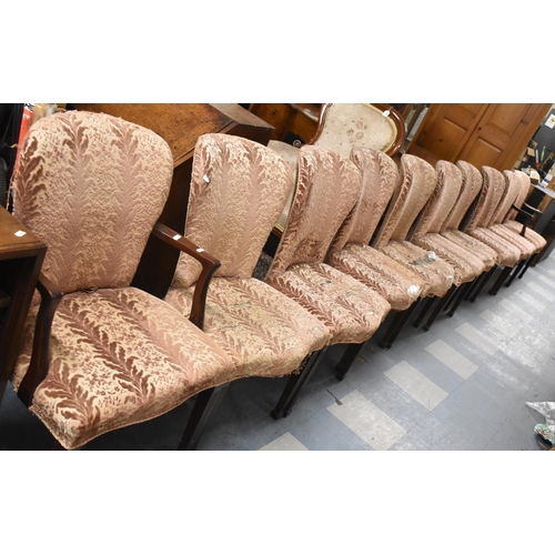 540 - A Set of Ten Mid/Late 20th Century Upholstered Chairs, to Include Two Carvers, Most in Need of Reuph... 