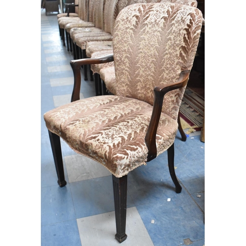 540 - A Set of Ten Mid/Late 20th Century Upholstered Chairs, to Include Two Carvers, Most in Need of Reuph... 