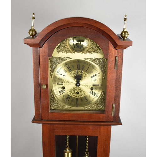 92 - A Modern Reproduction Westminster Chime Grandmother Clock, 143cm high