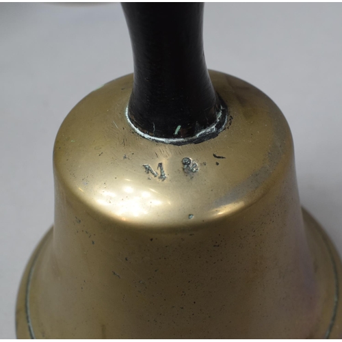 96 - A Collection of Three Brass Counter Bells, Tallest 13cm high