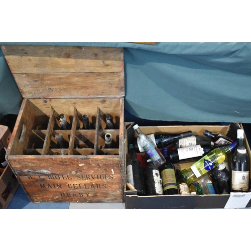 110 - A Vintage Wine Box Together with a Collection of Various Wines to Include Three Bottles of 1961 Chab... 