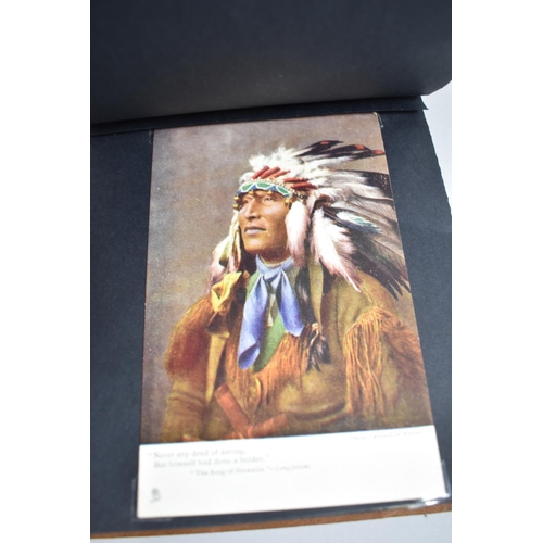 131 - An American Album Containing Post Cards and Photographs of Red Indians