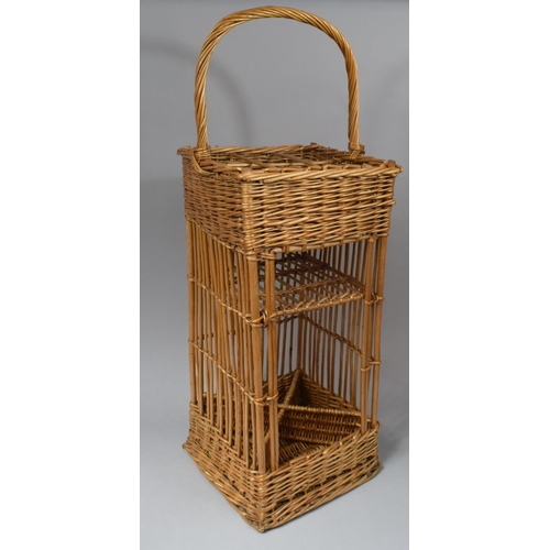 140 - A Modern Wicker Tantalus Stand with Loop Handle, 81cm High