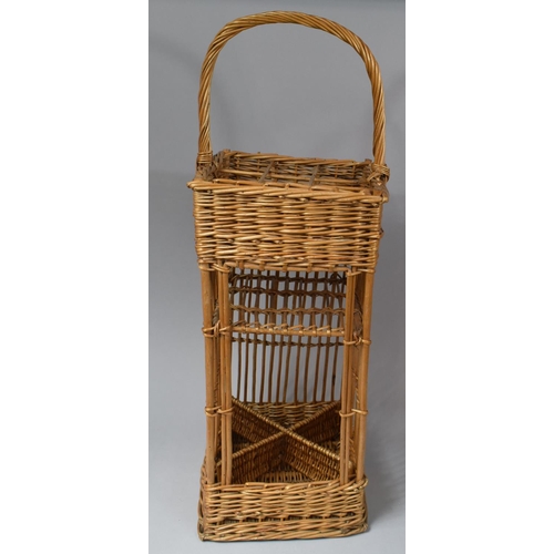 140 - A Modern Wicker Tantalus Stand with Loop Handle, 81cm High