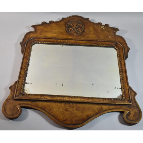 146 - A Walnut Fretwork Shaped Wall Mirror with Moulded Decoration and Inscribed to Reverse Lon JM 1731, 4... 