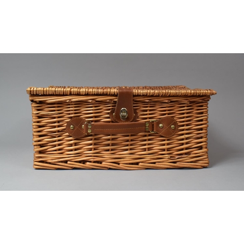 153 - A Wicker Picnic Basket, Empty, 46cm wide