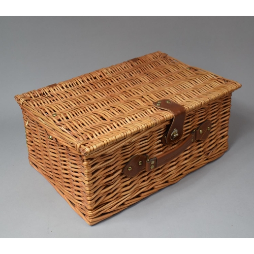 153 - A Wicker Picnic Basket, Empty, 46cm wide