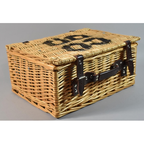 154 - A Modern Co-op Wicker Picnic Basket, Empty, 40cm wide