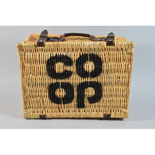 154 - A Modern Co-op Wicker Picnic Basket, Empty, 40cm wide