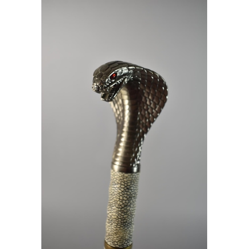 156 - A Reproduction Japanese Sword with Cobra Head Handle, 110cm Long