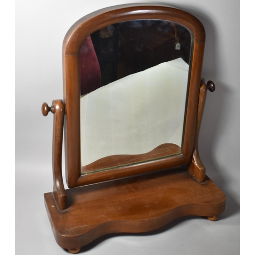 164 - A Late Victorian/Edwardian Mahogany Swing Dressing Table Mirror on Serpentine Plinth Base, 54cm high