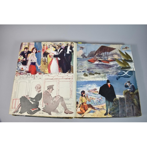 206 - An Early 20th Century Scrap Book Containing Various Elements of Decoupage and Inscribed 