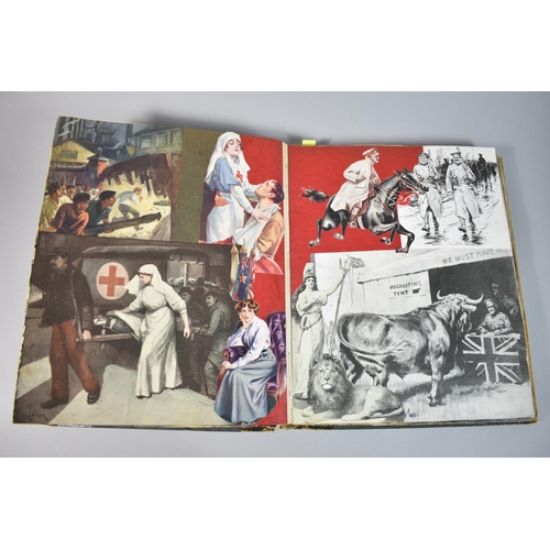 206 - An Early 20th Century Scrap Book Containing Various Elements of Decoupage and Inscribed 