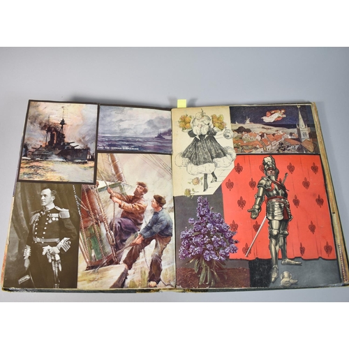 206 - An Early 20th Century Scrap Book Containing Various Elements of Decoupage and Inscribed 