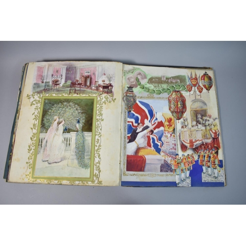 207 - An Early 20th Century Scrap Book Containing Various Elements of Decoupage and Inscribed 