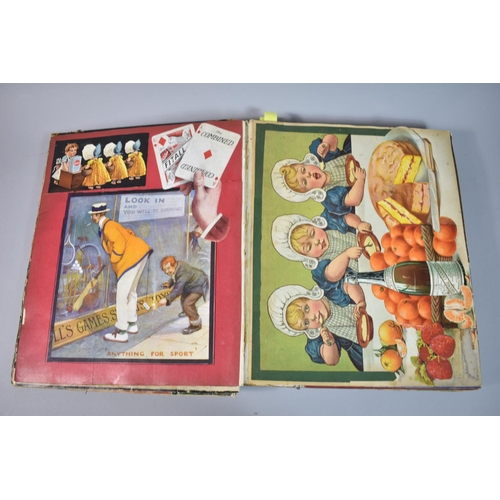 208 - An Early 20th Century Scrap Book Containing Various Elements of Decoupage and Inscribed 