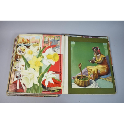 208 - An Early 20th Century Scrap Book Containing Various Elements of Decoupage and Inscribed 