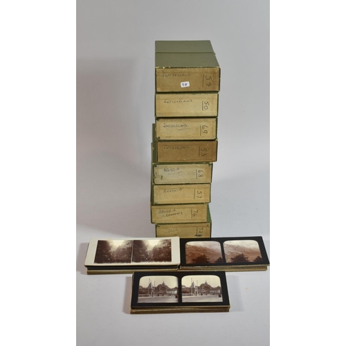 230 - Eight Boxes Containing Stereoscopic Cards Relating to Switzerland, Austria, Germany, Bavaria and Spa... 