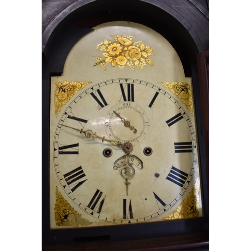 250 - A 19th Century String Inlaid Mahogany Long Case Clock with Painted Arched Dial Having Seconds and Da... 