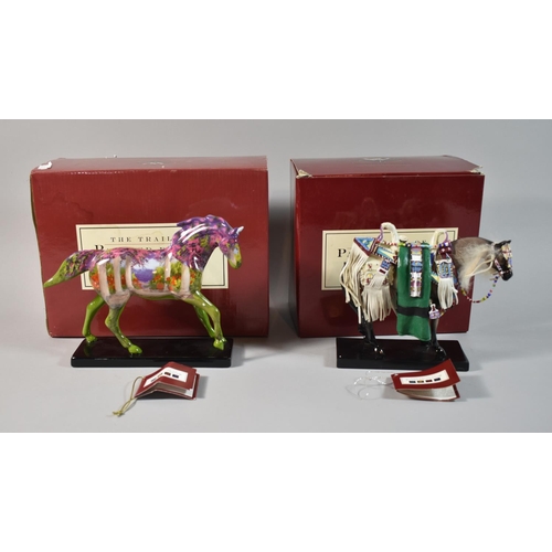 266 - Two Boxed Painted Ponies, Ceremonial Pony and Floral Pony